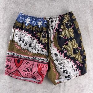 Agua Bendita Joe Trunks Mens Size Small Multicolor Floral Paisley Board‎ Shorts